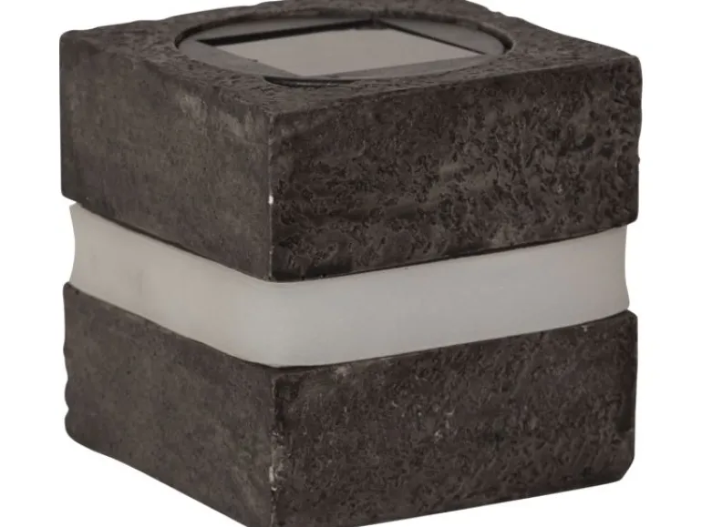 Star Trading Solar Decoration Stonecube Warmweiss, Grau