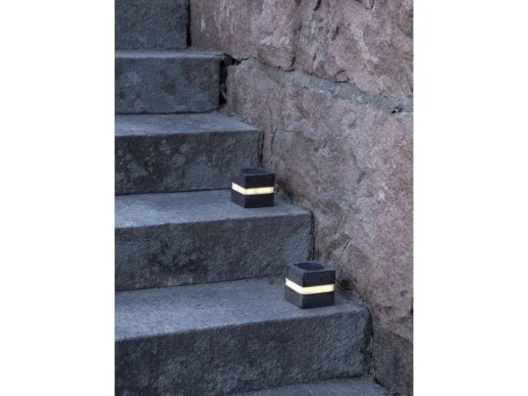 Star Trading Solar Decoration Stonecube Warmweiss, Grau