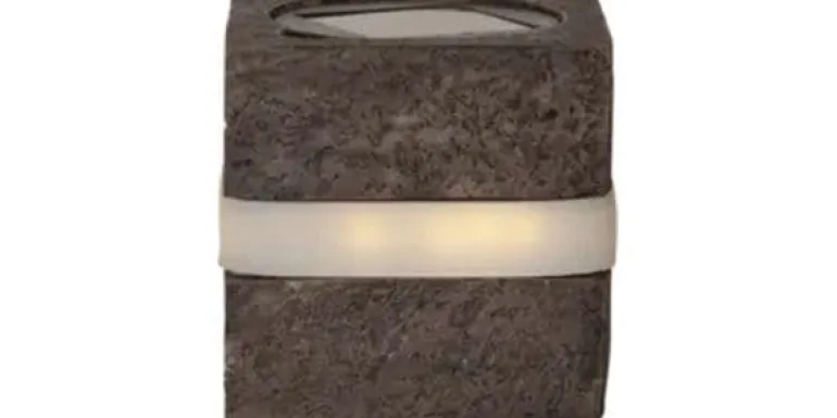 Star Trading Solar Decoration Stonecube Warmweiss, Grau