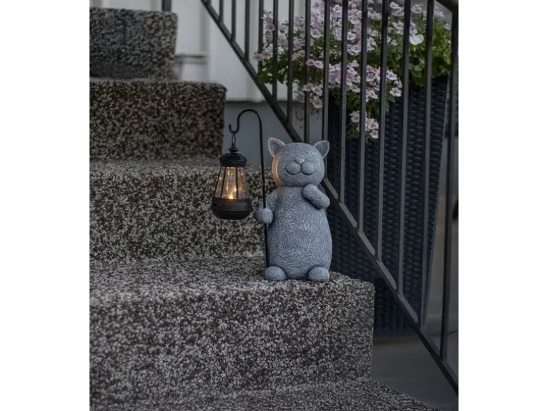 Star Trading Solar Dekoration Smilla 22 cm Grau