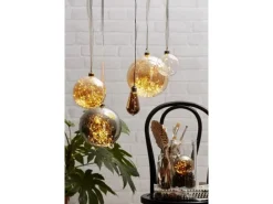 Star Trading Weihnachtskugel Glow, 40 LED, Ø 15 cm, Anthrazit