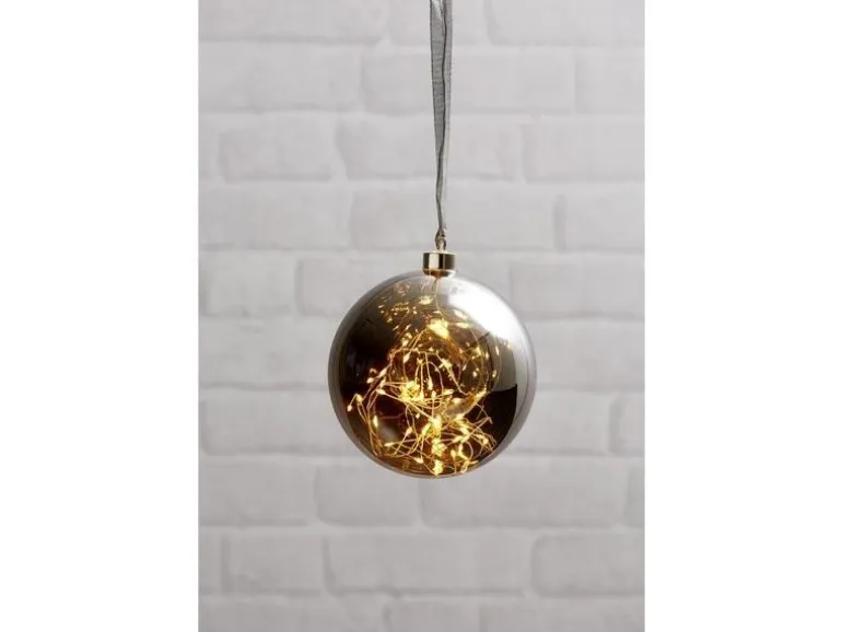 Star Trading Weihnachtskugel Glow, 40 LED, Ø 15 cm, Anthrazit