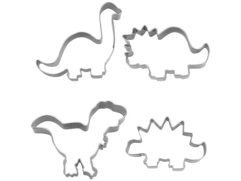 Städter Ausstecher Set Dinosaurier 4-teilig, Silber