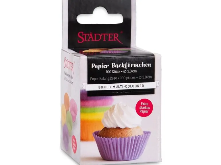 Städter Muffin Backform Mini 100 Stück, ø 3/4 cm, Bunt