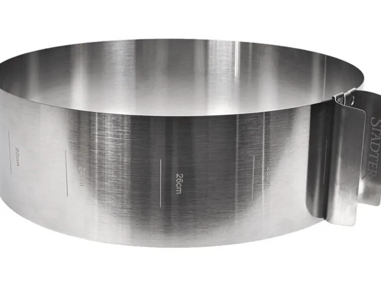Städter Tortenring mit Griff 15 bis 30 cm verstellbar, Silber