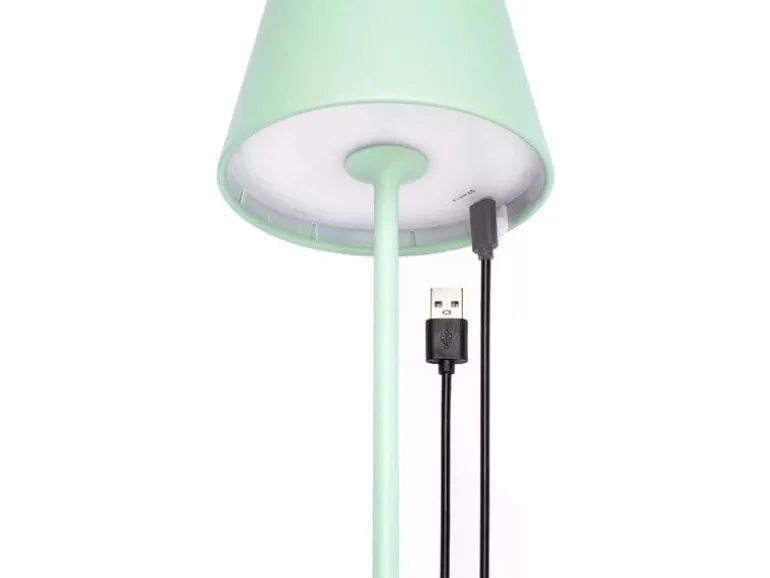 STT Tischleuchte Motion USB Luna, 23 LEDs, Ø 12 x 38 cm, Iceblue