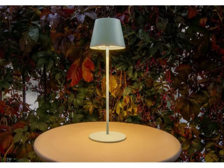 STT Tischleuchte Motion USB Luna, 23 LEDs, Ø 12 x 38 cm, Iceblue