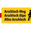 Swissmeme Wegweiser Arschloch Alpe, 27.5 x 10 cm