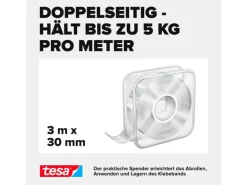 tesa Klebeband Universal Nano Tape 30 mm x 3 m, Transparent