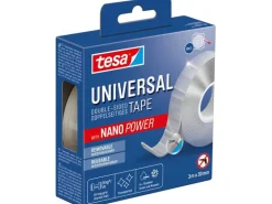 tesa Klebeband Universal Nano Tape 30 mm x 3 m, Transparent