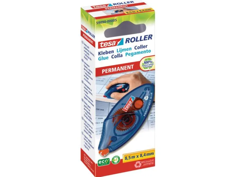 tesa Kleberoller ecoLogo Permanent 1 Stück, Transparent