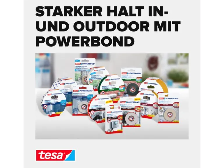 tesa Montageband Powerbond Outdoor ohne Bohren - 1.5m x 19 mm