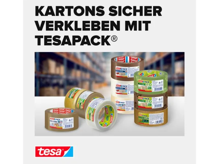 tesa tesapack Papier 3er-Pack 50 mm x 50 m, Braun