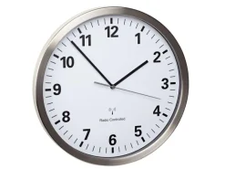 TFA Dostmann Funk-Wanduhr Ø 30.5 cm, Silber