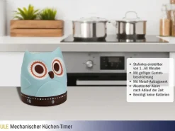TFA Dostmann Küchentimer Eule Türkis