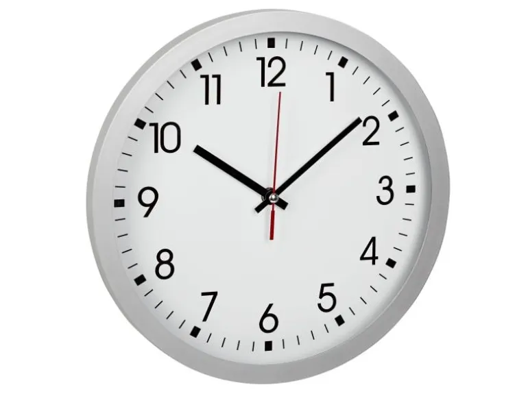 TFA Dostmann Wanduhr Ø 30 cm, Silber