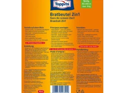 Toppits Bratbeutel 2 in 1 Grösse L, 5 Stück