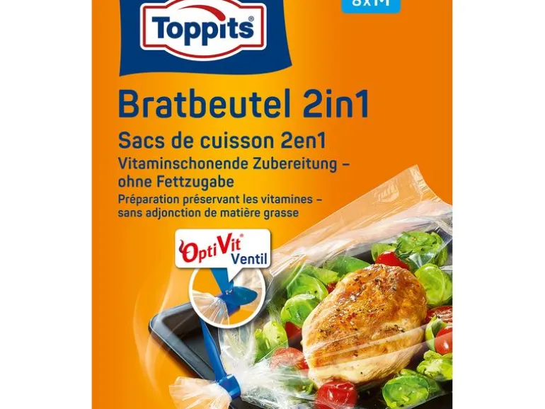 Toppits Bratbeutel 2 in 1 Grösse M, 8 Stück