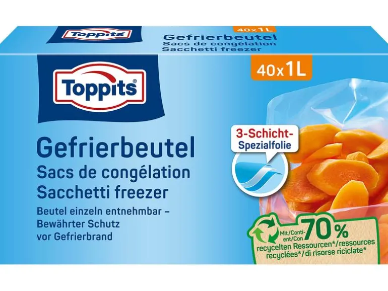 Toppits Gefrierbeutel Gefrierbeutel 1 Liter 40 Stück