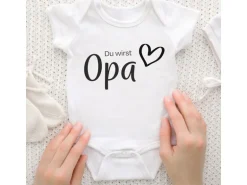 Trendcompany Babybody Du wirst Opa, 62/68, Weiss