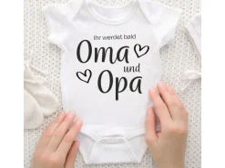 Trendcompany Babybody Ihr werdet Oma und Opa, 62/68, Weiss