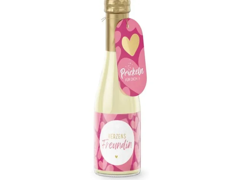 Trendcompany Geschenkidee Schaumwein Herzens Freundin 0.2 L
