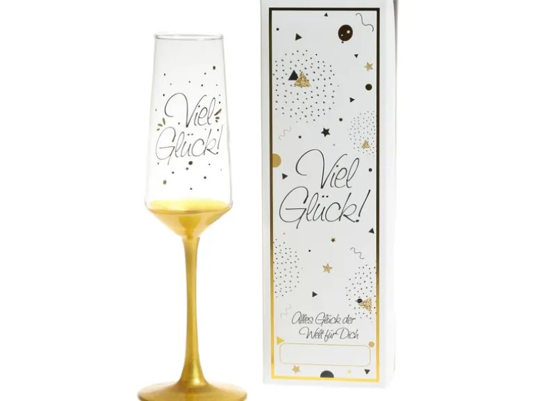 Trendcompany Sektglas Viel Glück