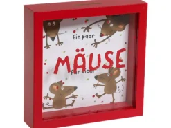 Trendcompany Spardose Mäuse Glas