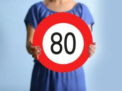 Trendcompany Verkehrsschild zum 80. Geburtstag 45 cm