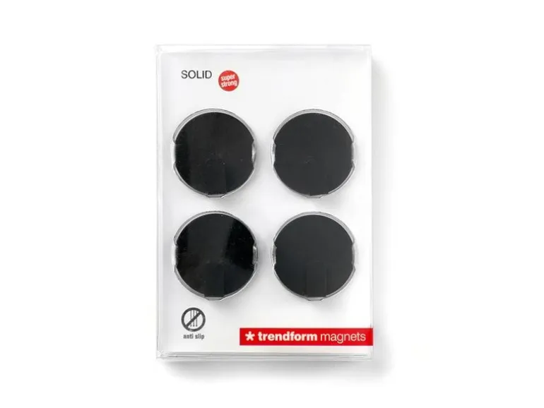 Trendform Hakenmagnet Solid 4er Set, Schwarz