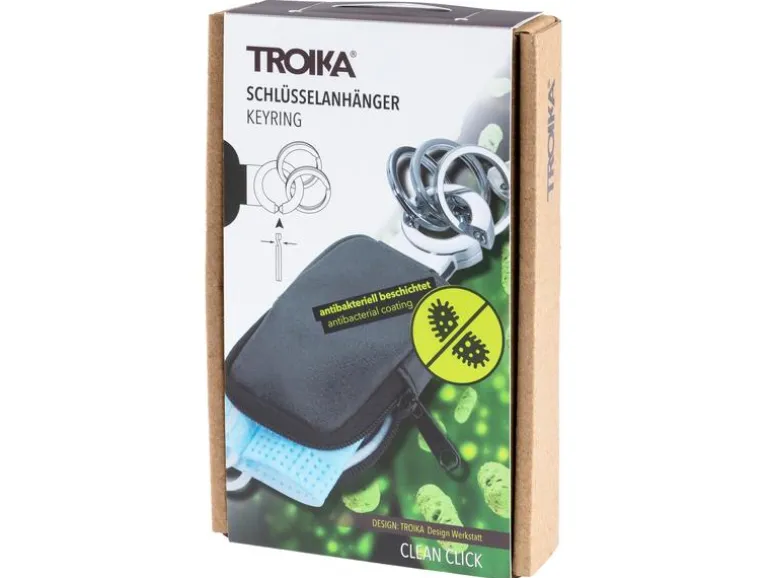Troika Schlüsselanhänger Clean Click 55 x 20 x 125 mm, Grau