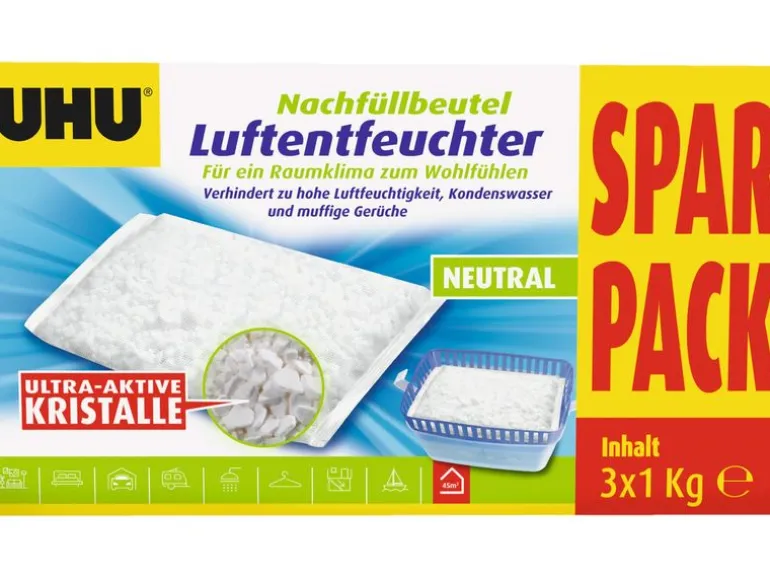 UHU Luftentfeuchter 3 x 1 kg