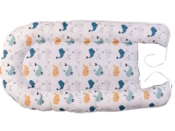 Ullenboom Babynest Cocoon Waffel-Motiv Blau Wale 55 x 95 cm