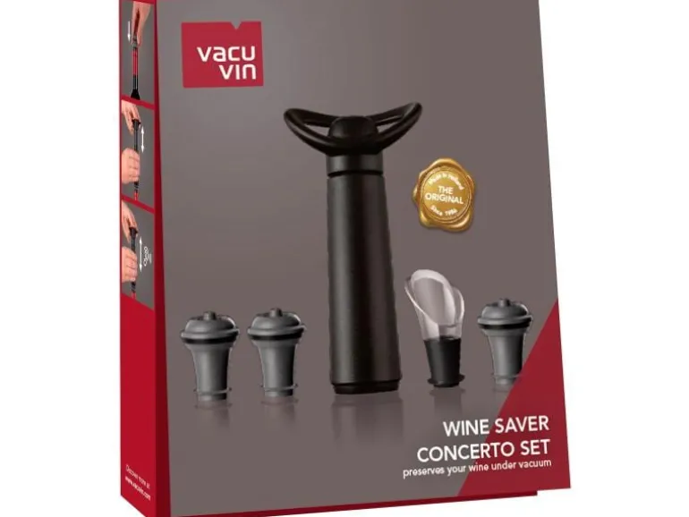 Vacuvin Vakuumpumpe Wine Saver Concerto Set Schwarz