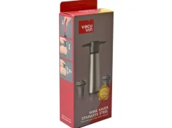 Vacuvin Vakuumpumpe Wine Server Inox + 2 Zapfen Schwarz/Silber