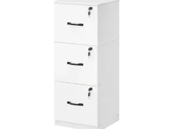 VASAGLE Aktenschrank Holzspanplatte 3 Schubladen Wolkenweiss