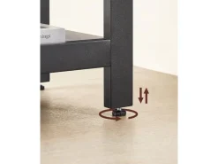 VASAGLE Eckschreibtisch Greige Grau/Schwarz 138 cm