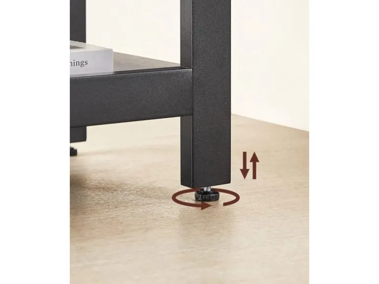 VASAGLE Eckschreibtisch Greige Grau/Schwarz 138 cm