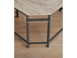 VASAGLE Eckschreibtisch Greige Grau/Schwarz 138 cm