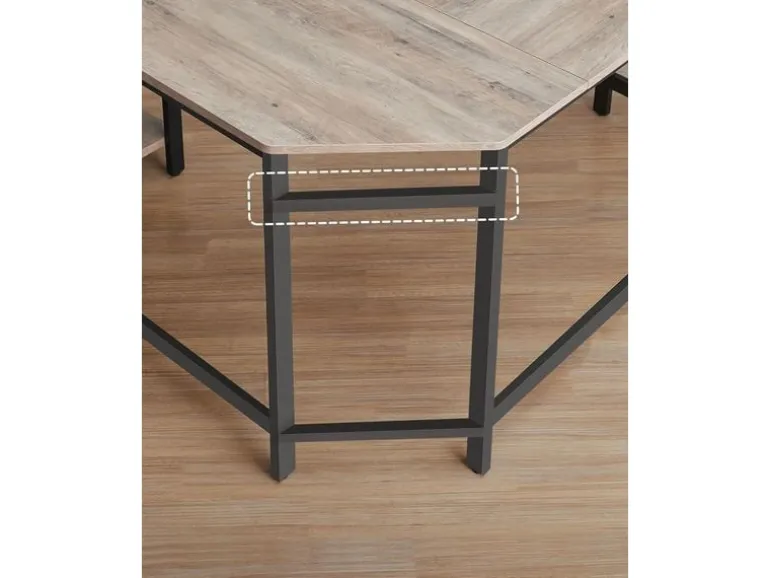 VASAGLE Eckschreibtisch Greige Grau/Schwarz 138 cm