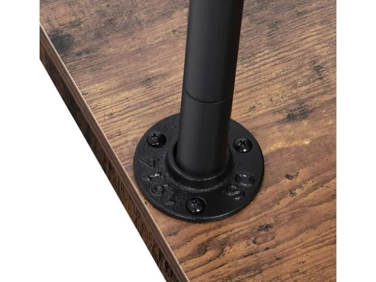 VASAGLE Garderobenständer auf Rollen 162 cm, Schwarz/Braun