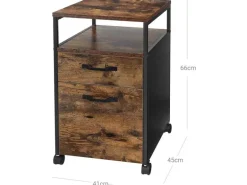 VASAGLE Multifunktionswagen mit 2 Schubladen 41 x 66 cm