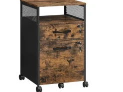 VASAGLE Multifunktionswagen 42 x 44 x 67.4 cm, Braun/Schwarz