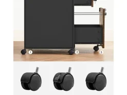 VASAGLE Multifunktionswagen 42 x 44 x 67.4 cm, Braun/Schwarz