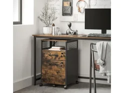 VASAGLE Multifunktionswagen 42 x 44 x 67.4 cm, Braun/Schwarz