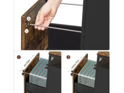 VASAGLE Multifunktionswagen 42 x 44 x 67.4 cm, Braun/Schwarz