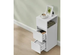 VASAGLE Nachttisch 2er Set 25 x 65 cm, Weiss