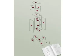 VASAGLE Nachttisch 2er Set 25 x 65 cm, Weiss