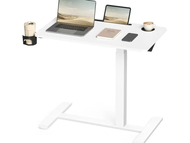 VASAGLE Stehtisch Höhenverstellbar 80 x 45 cm Weiss