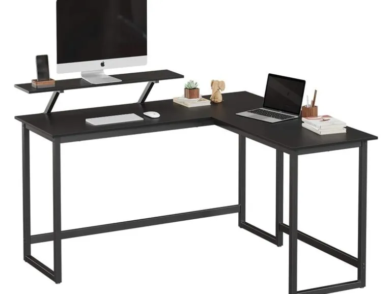 VASAGLE Tisch in L-Form Schwarz 120 x 119 cm